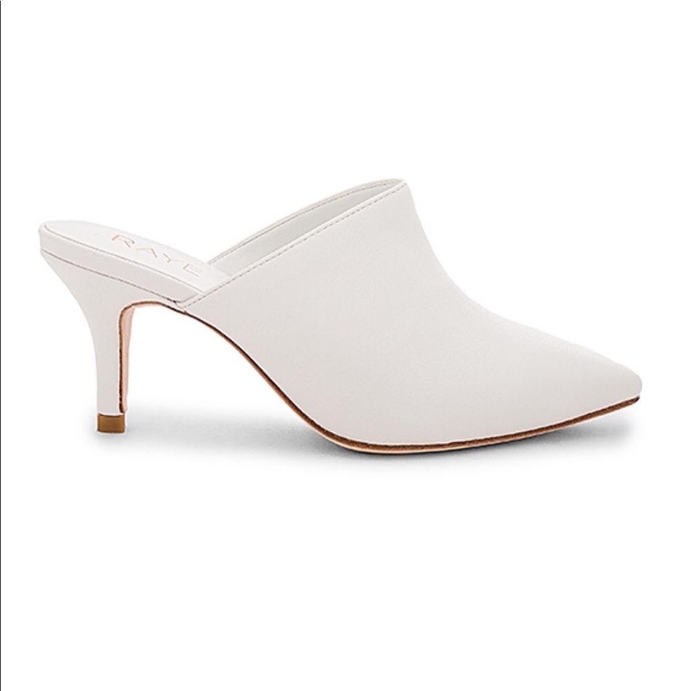 White kitten heel mules. These are $150 new
